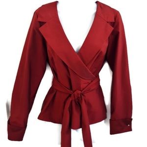 Ann Taylor Silk Taffeta Wrap Blouse